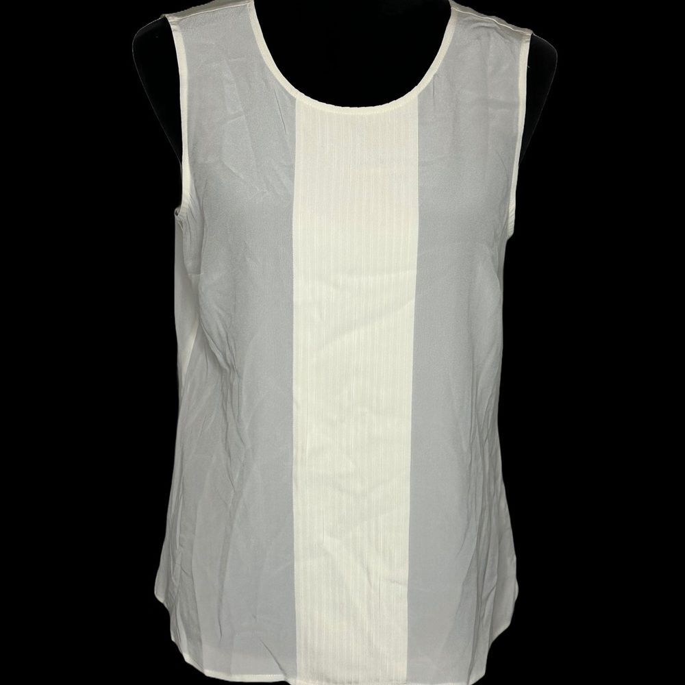 Talbots 100% Silk Cream Sleeveless Top Size 6